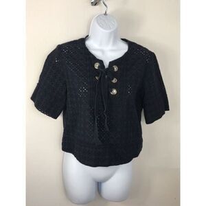 ZARA basic Collection dark blue blouse top…0588